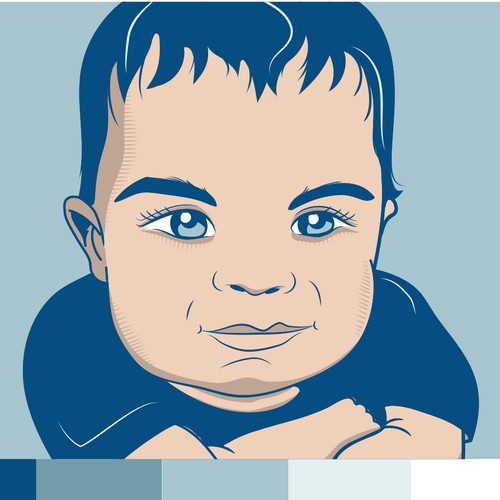 Illustration artwork with the title 'Boy Portrait illustration'