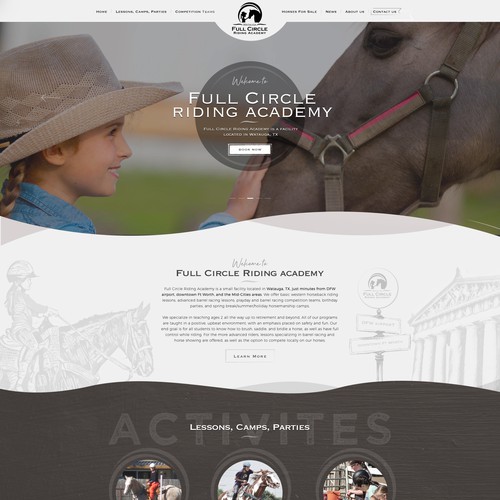 Luxury website with the title 'Modern & luxurious equestrian center searching for a fresh website to better reflect our facility'