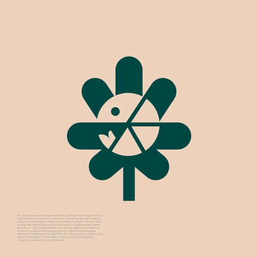 Seafood brand with the title 'Vegan Shrimp Logo Concept'