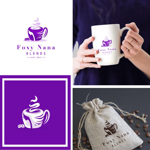 Woman design with the title 'Foxy Nana Coffee Blends'
