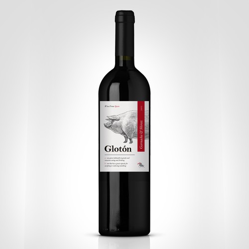 Wine bottle design with the title 'International wine concepts'