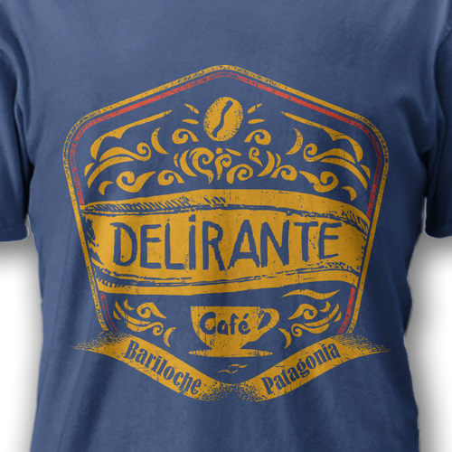 Coffee t-shirt with the title 'Café Delirante'