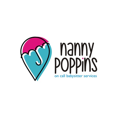 Outline design with the title 'Fun logo for On Call Babysitter Services'