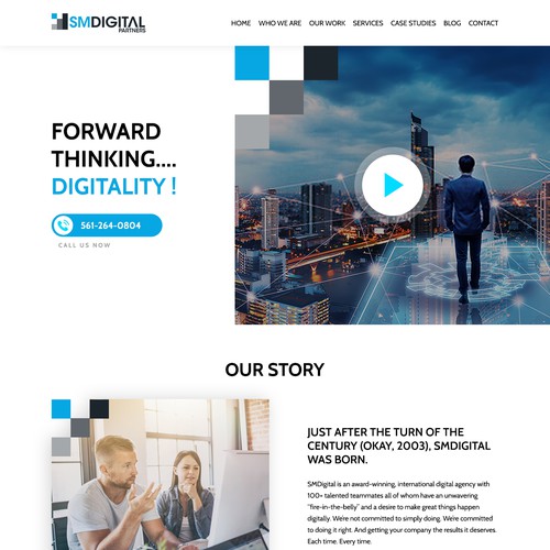 Company website with the title 'SMDigital - An Award-winning, International Digital Agency'