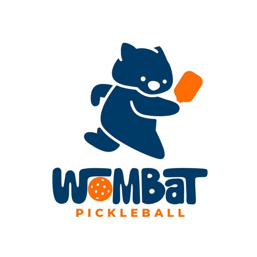 Pickleball  logo with the title 'WOMBAT PICKLEBALL logo '