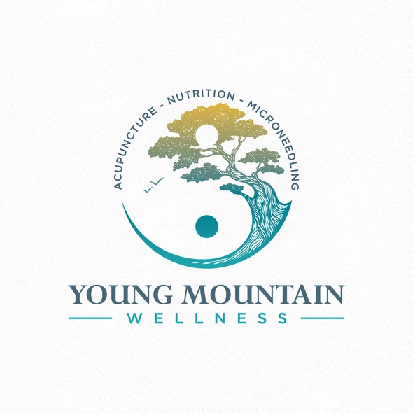 Yin-yang logo with the title 'Yin Yang Tree Logo'