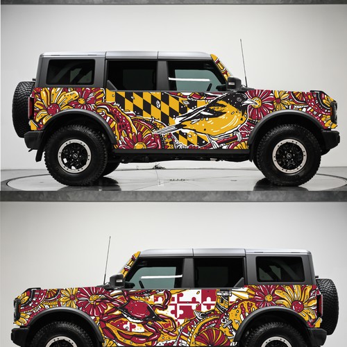 Mural design with the title 'Car Wrap for Apparel Company'