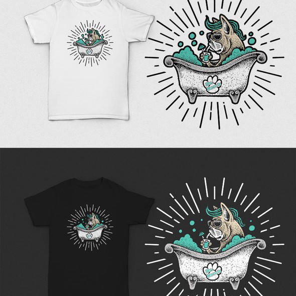 Bathtub design with the title 'Hipster French Bulldog 2'