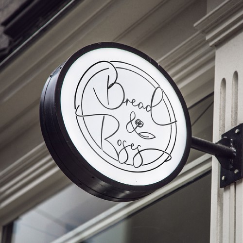 Linear logo with the title 'Logo for restaurant Bread and Roses'