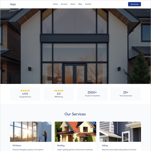 House website with the title 'Website design '