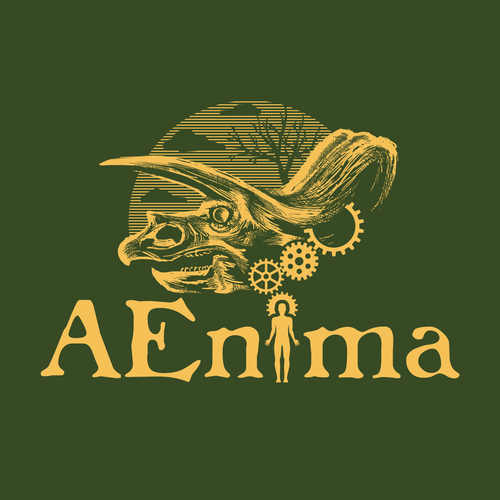 Dinosaur design with the title 'Tattoo shop and art gallery design'