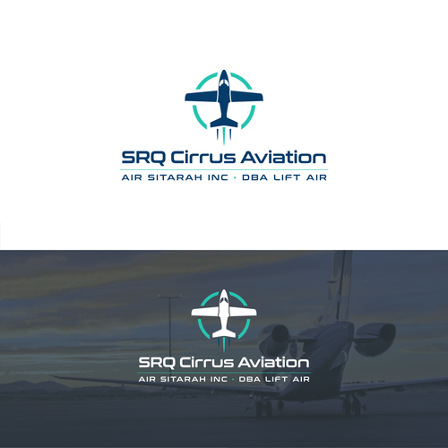 Aviator logo with the title 'SRQ CIRRUS AVIATION logo design'