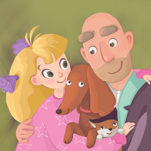Photoshop illustration with the title 'Children's book illustration for "Dad is Mad" book. '