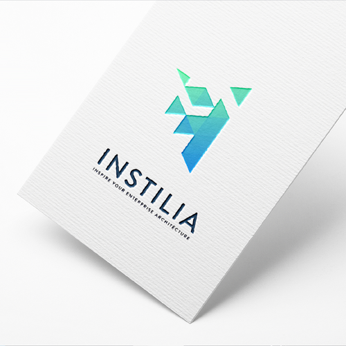 High-tech design with the title 'Instilia logo design'