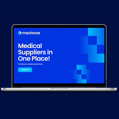 Design with the title 'Modern website for medical startup'