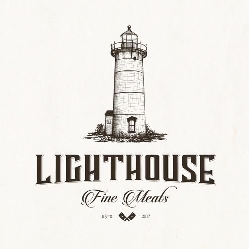 Lighthouse design with the title 'LIGHTHOUSE Fine Meats'