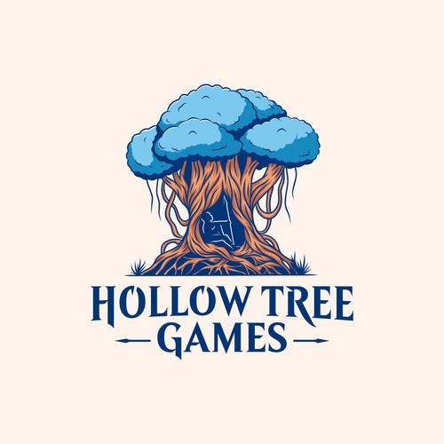 Board game logo with the title 'hollow tree logo'