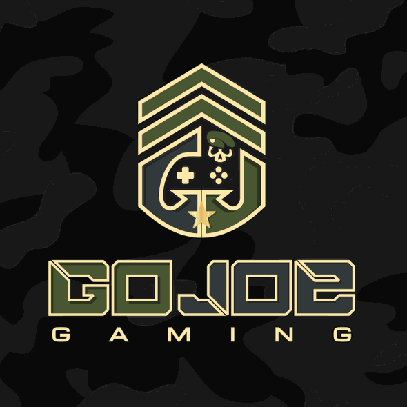 Joystick design with the title 'Logo for a military based design for our video gaming truck'