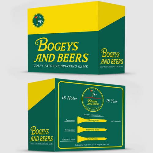 Green packaging with the title 'Bold Golf game box'
