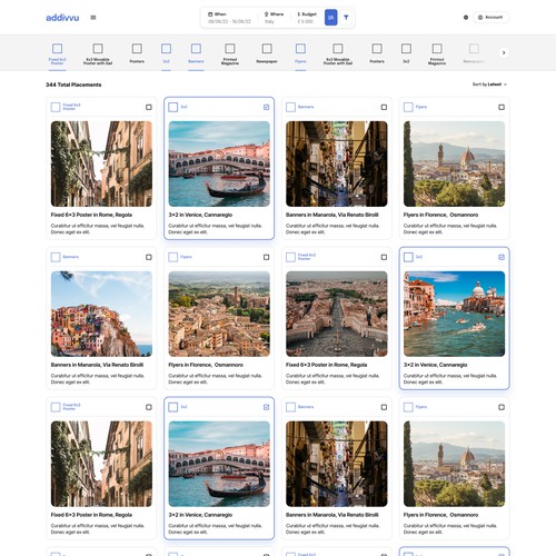 UX/UI website with the title 'Website for ad locations'