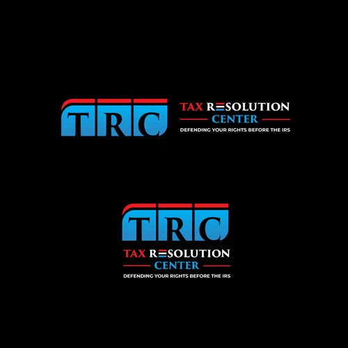 Letterform design with the title 'TAX RESOLUTION CENTER'