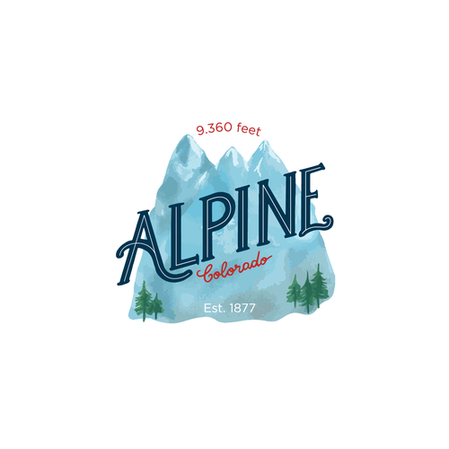 Alpine logo with the title 'Lettering logo '
