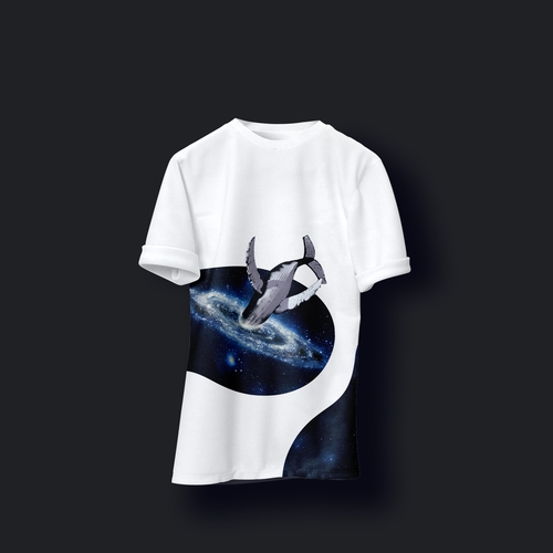 Whale t-shirt with the title 'Flying Whales'