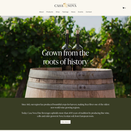 Design with the title 'Casa Nova Fine Beverages Vineyard Design'