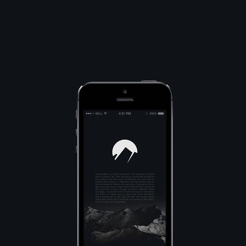 Mountain logo with the title 'Outdoor'