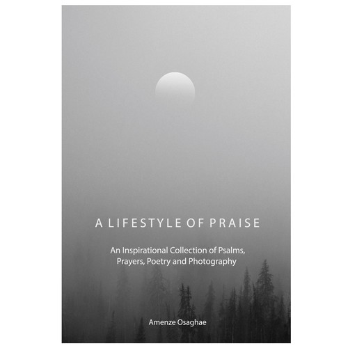 Forest book cover with the title 'Book cover for collection of prayers'