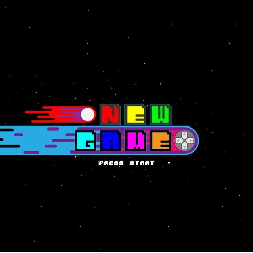 Video game logo with the title 'new game'