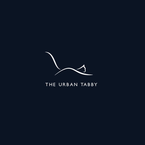 Chair design with the title 'The urban tabby, cat furniture logo design'