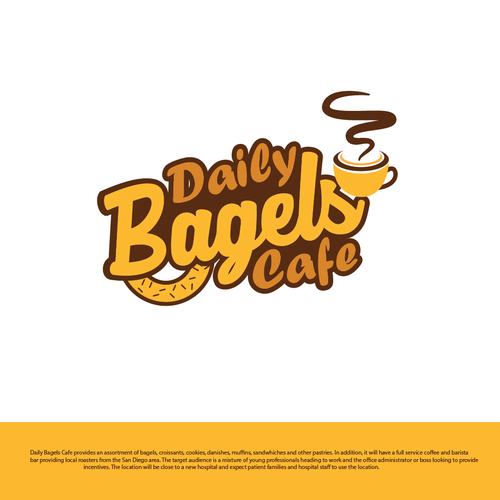 Bagel logo with the title 'Bold logo for Bagels caffe'