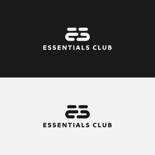 One-color design with the title 'initial logo for essentials club men underwear'