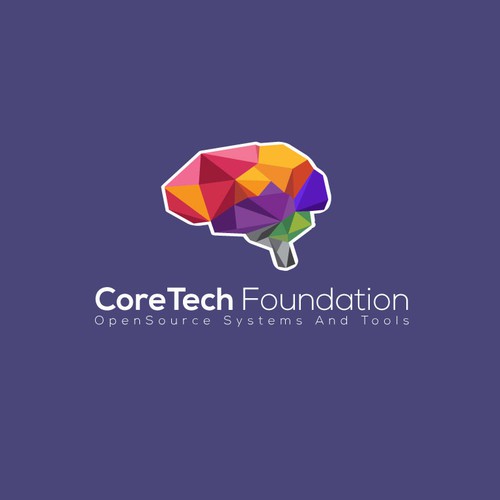 Polygon design with the title 'Logo & Website for CoreTech Foundation'