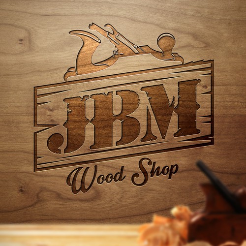 Literal logo with the title 'Logo for Wood Shop'