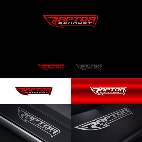 Raptor logo with the title 'raptor exhaust'