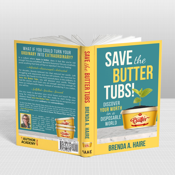 Inspirational book cover with the title 'Save the Butter Tubs - Inspirational and Uplifting'