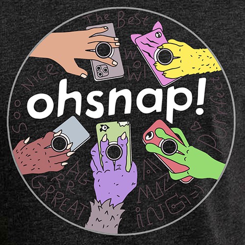 Cartoon design with the title 'Shirt design for ohsnap!'