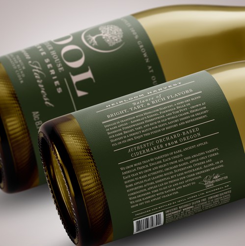 Cider label with the title 'Cider Idol Reserve Series'