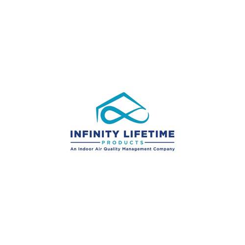 Indoor design with the title 'Air Quality Company Logo for Infinity Lifetime Products'