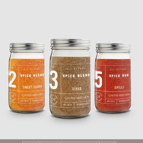 Clean label with the title 'label for spices'