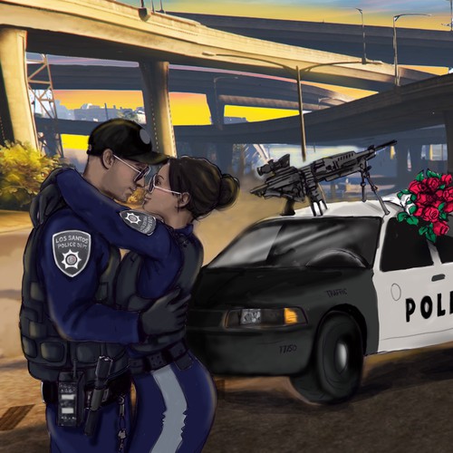 Pen design with the title 'cops love'