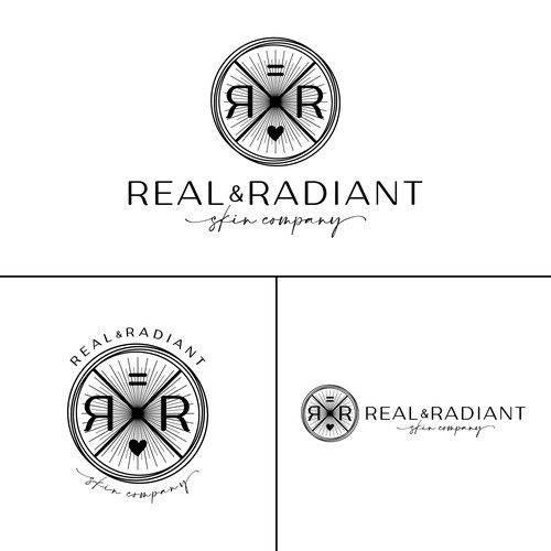 Bath bomb design with the title 'Real & Radiant - Skin Company'