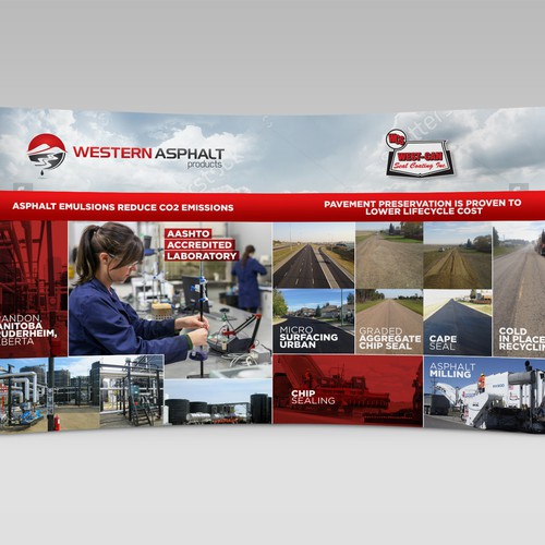 Backdrop design with the title 'Western Asphalt Trade Show Backdrop'