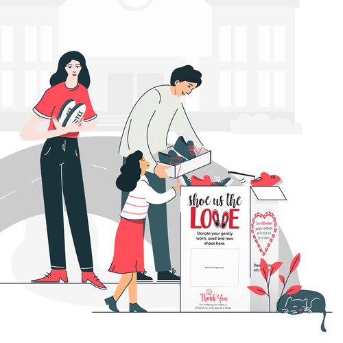 Red artwork with the title 'Live collaboration concept illustration'