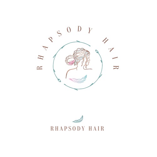 Hair salon logo with the title 'Logo concept for a hair salon "Rhapsody Hair"'