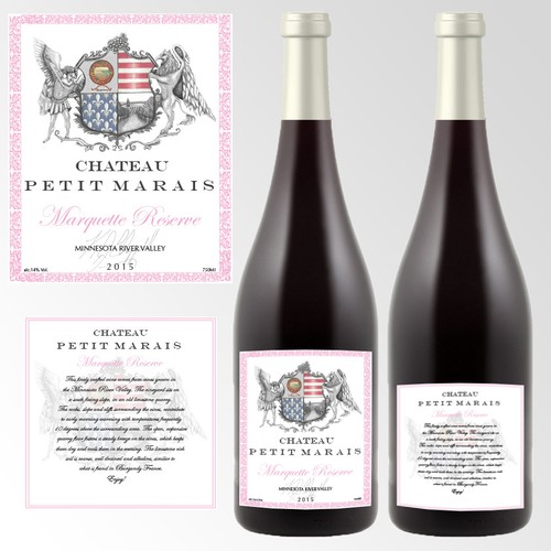 Red wine label with the title 'Wine Bottle Label for new Winery'