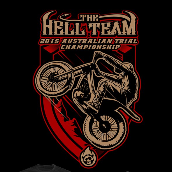 Motocross design with the title 'HELL TEAM'