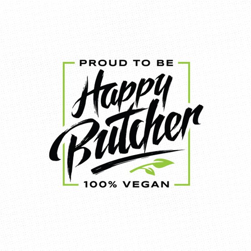Vegan logo with the title 'Calligraphy Logo Design'